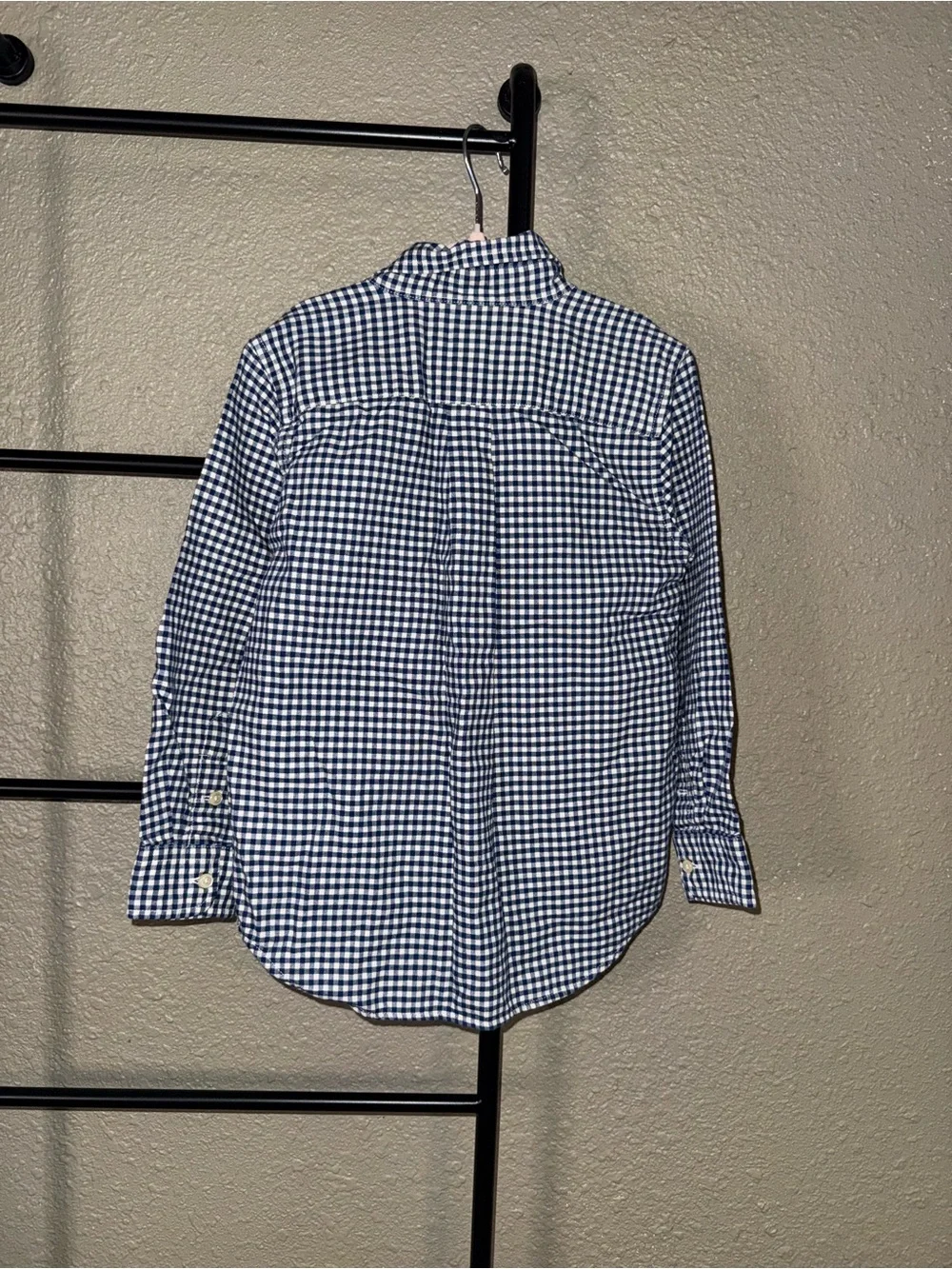 Ralph Lauren Navy & White Gingham Button-Down Shirt